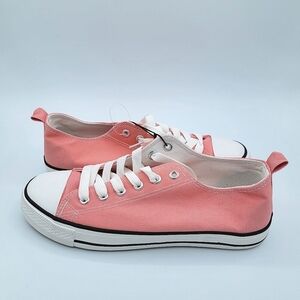 Coral Canvas Lace Up Shoes NEW #2712
